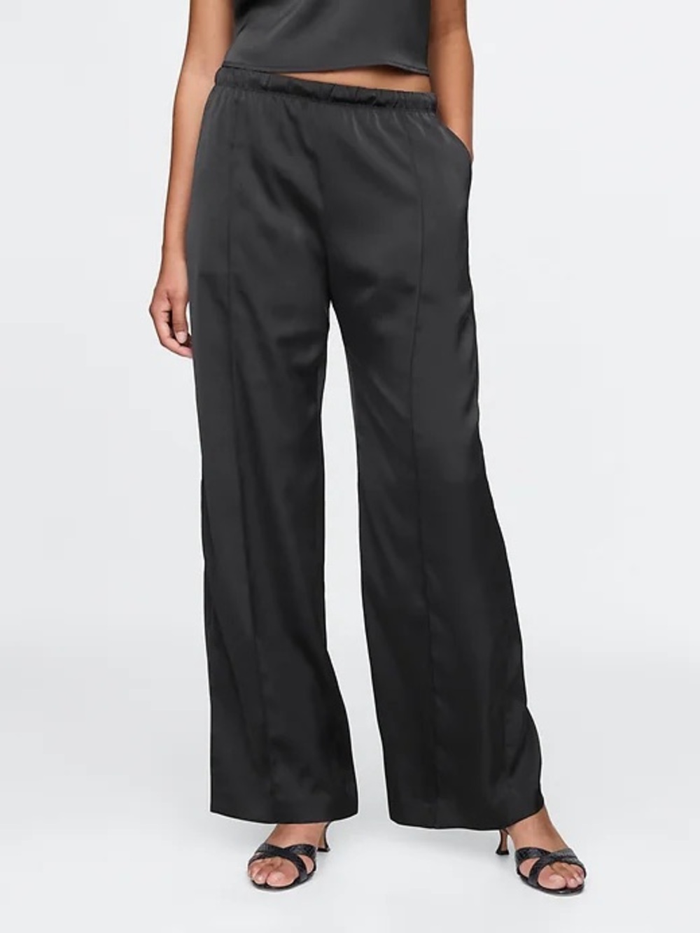 Mid Rise Recycled Satin Seamed Pants - Picture 2 of 2